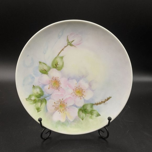 Wild Rose 8in Plate Signed H Gifford 1977 Hutschreuther Germany Hand Painted - Picture 7 of 11